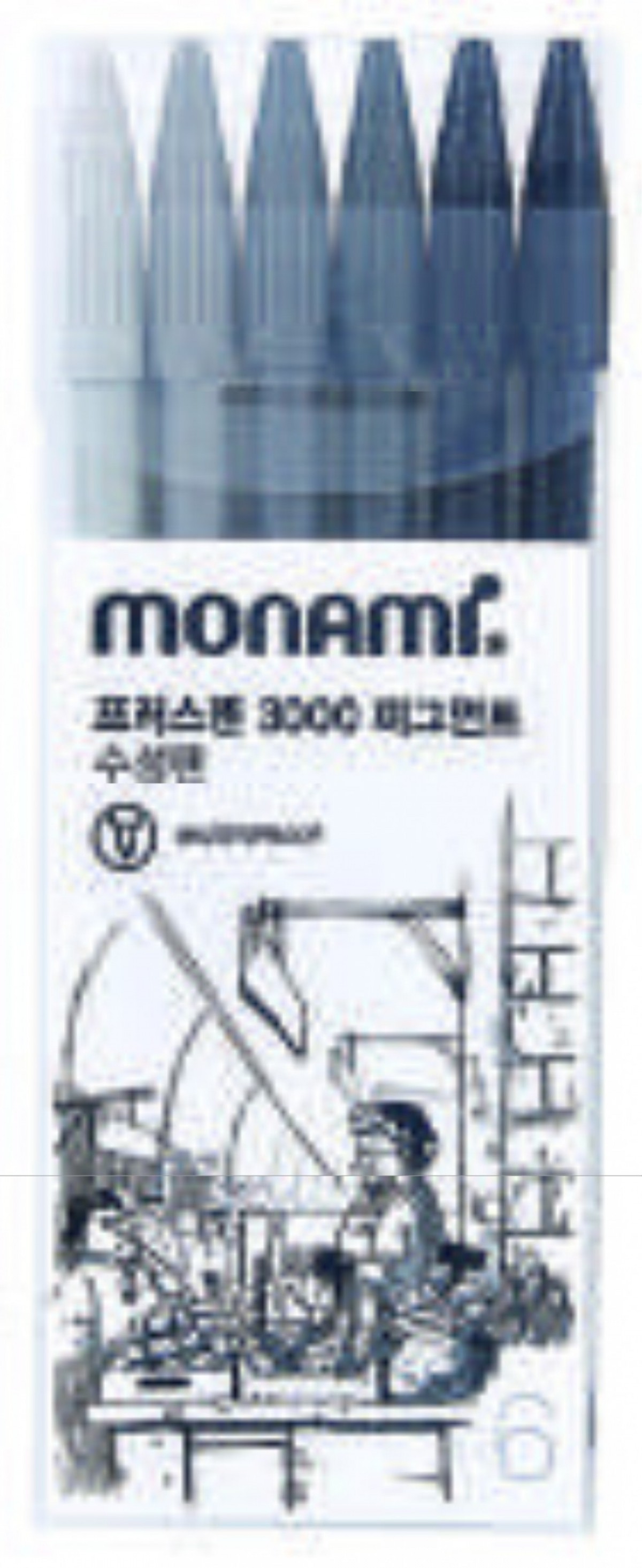 MONAMİ PLUS PEN 3000 ÇİZİM KALEMİ 6 LI GRİ TONLAR