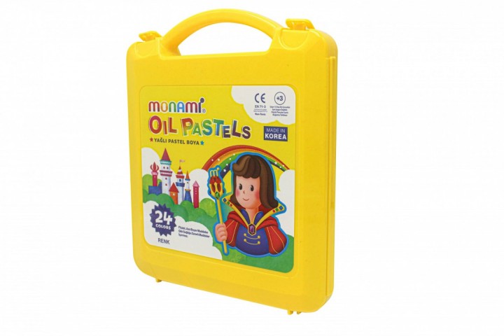 MONAMİ PASTEL BOYA 24 RENK PLASTİK KUTULU