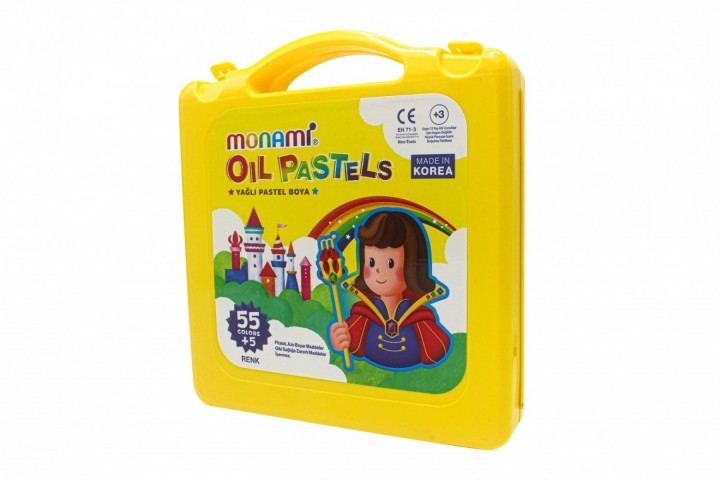 MONAMİ PASTEL BOYA 55+5 RENK PLASTİK KUTULU